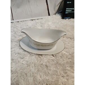 Grace Rhapsody Gravy Boat With Attached Underplate Floral Fine China Japan Serve